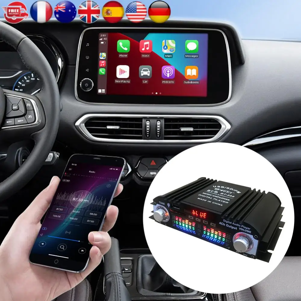 

1600 Вт пиковая мощность Hi-Fi усилитель звука FM-радио USB Bluetooth-совместимый цифровой HIFI аудио стерео усилитель мощности пульт дистанционного управления