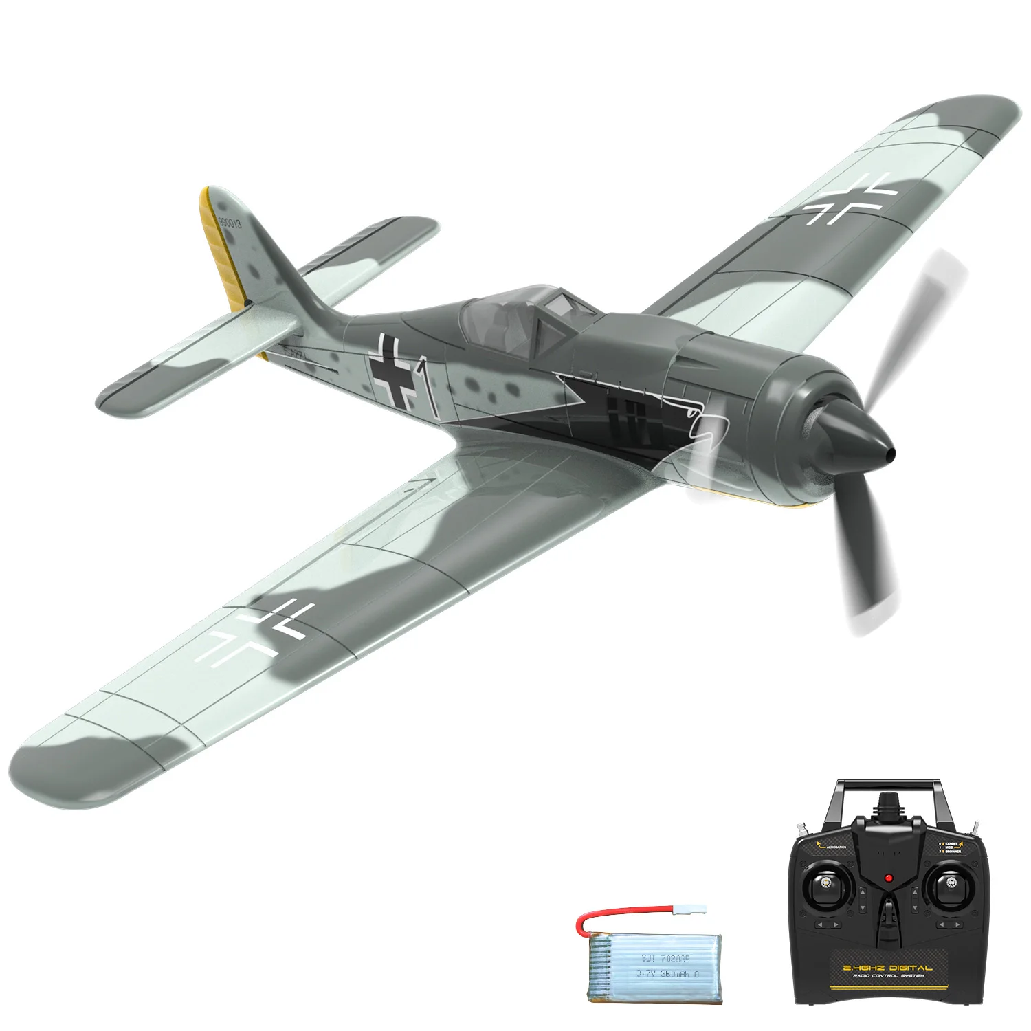 Volantex-航空機fw190rc,固定翼幅rc戦闘機,ワンキーエアロバティックrtfウォーバード,2.4g,6軸,4ch,epp,400mm