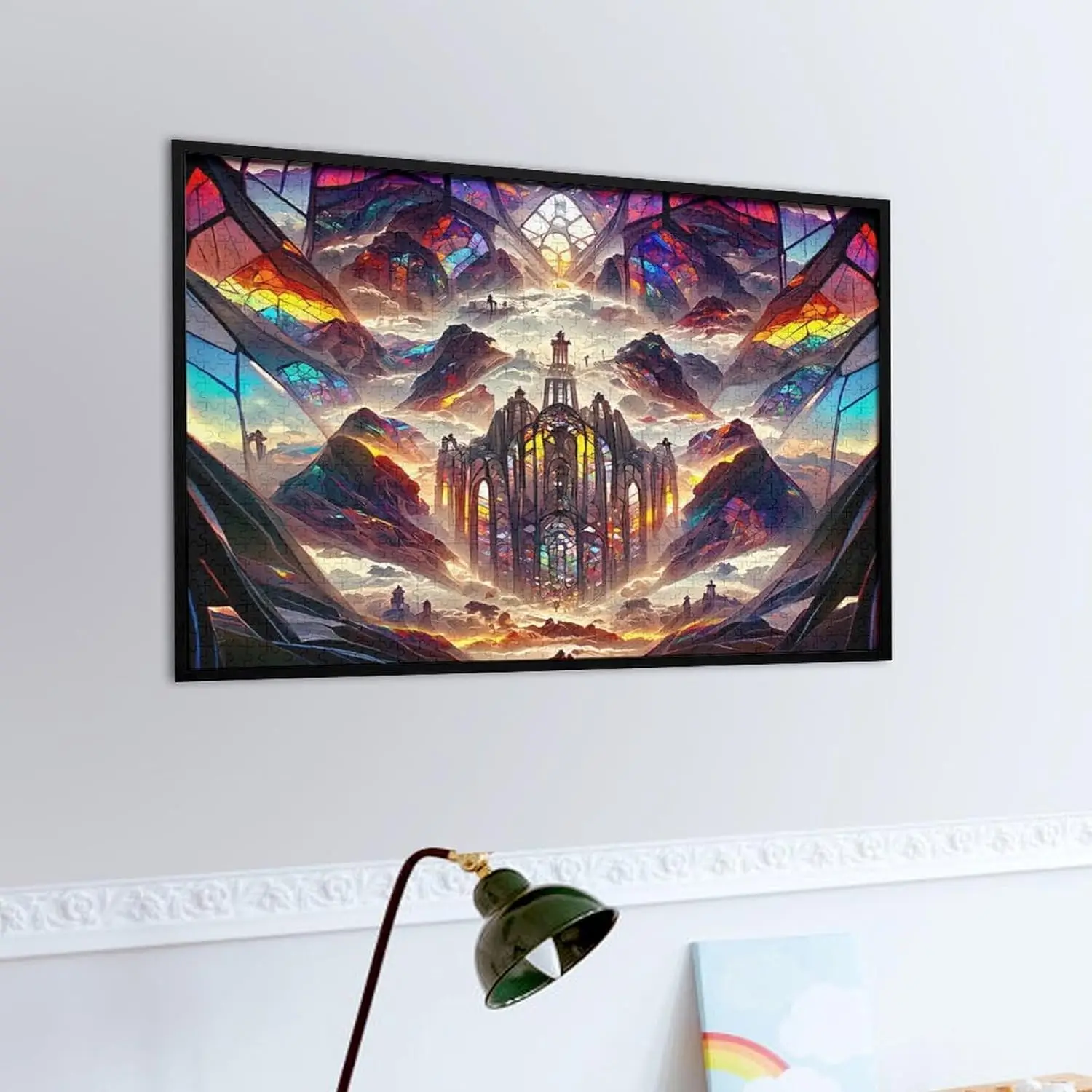 75*50 センチメートルジグソーパズルガラスイリュージョン木製パズルギフト子供の友人のための家の寝室オフィスの壁の装飾家族活動ゲーム