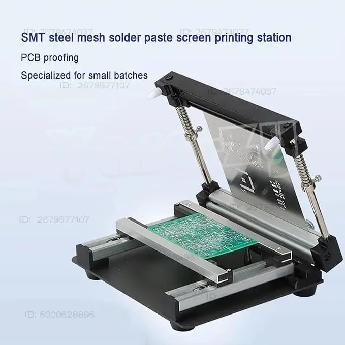 SMT Stencil Printer 10*10cm Manual Solder Paste Printing Machine  Steel Stencil Workbench for PCB Assembly
