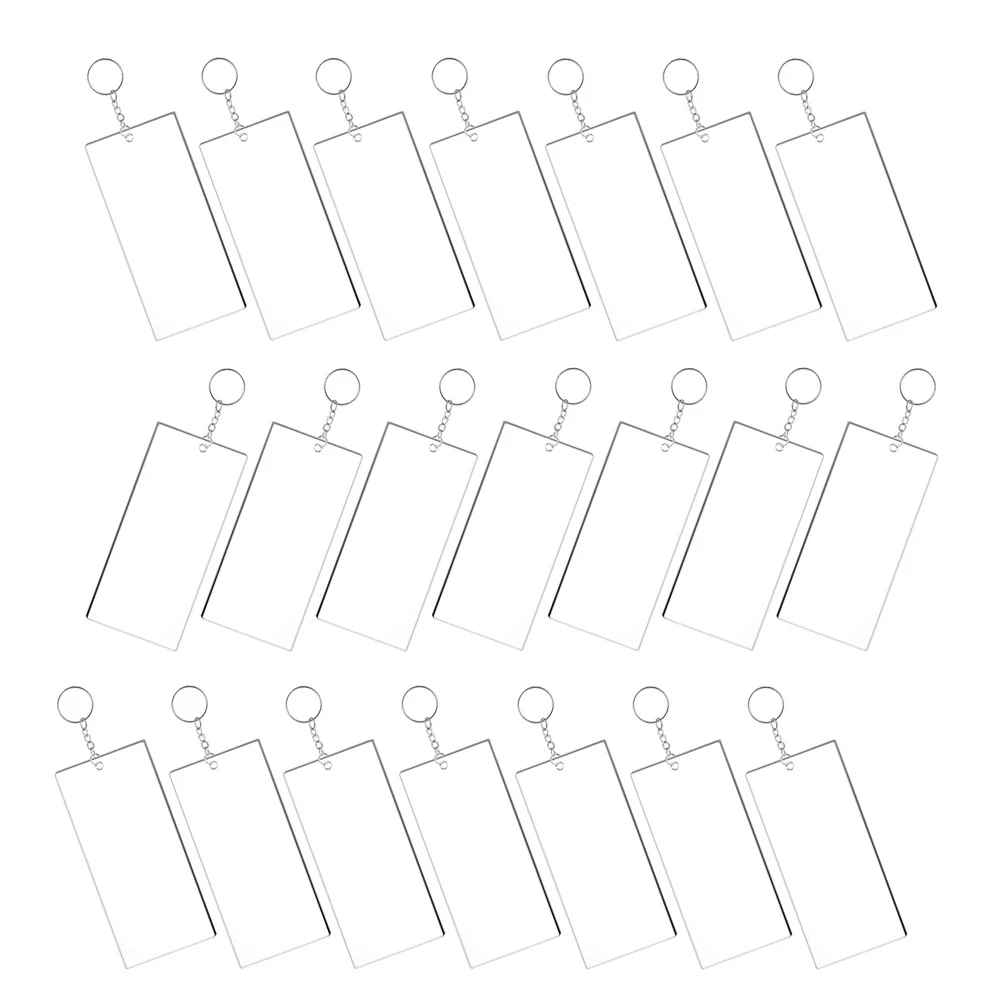 

1 комплект, акриловые прямоугольные пустые брелки, заготовки для рукоделия, аксессуары для сублимационных ключей, портативный декоративный акриловый брелок