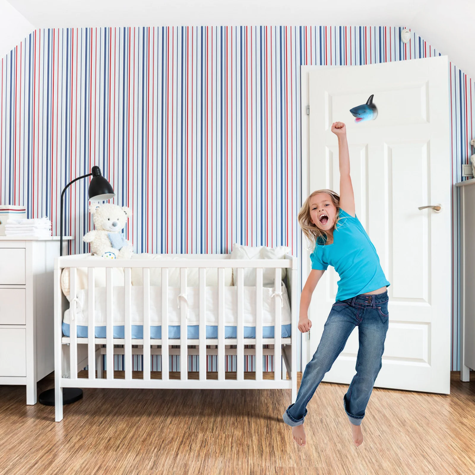 

1Set Children Bounce Trainer Shark Shape Cartoon Bounce Device Home Kids Jump Coordination Tool Kids Toy Shark Shaped Toy