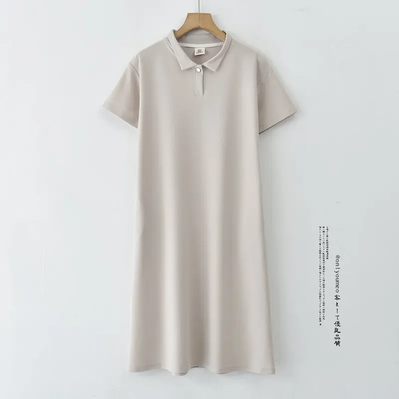 Spring Summer Casual Lapel Shirt Cotton Comfortable Nightgowns Female High Quality Night Dress For Women Outside Wear Nightshirt