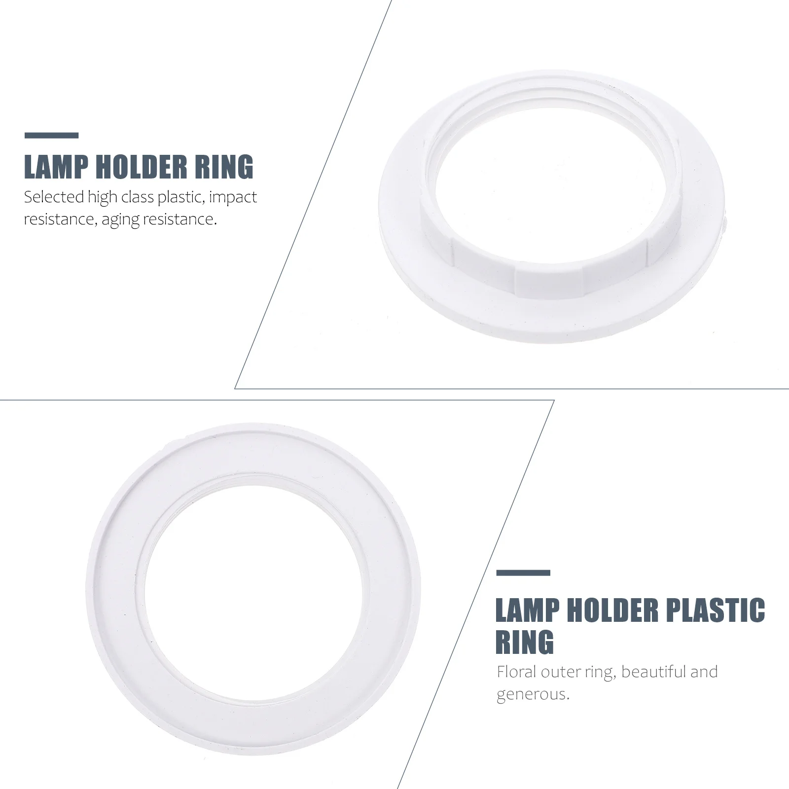 

10Pcs E27 Lamp Holder Fixing Ring Heavy Duty Plastic Light Fixture Connector Simple Assemble Disassemble Home Upgrade Component
