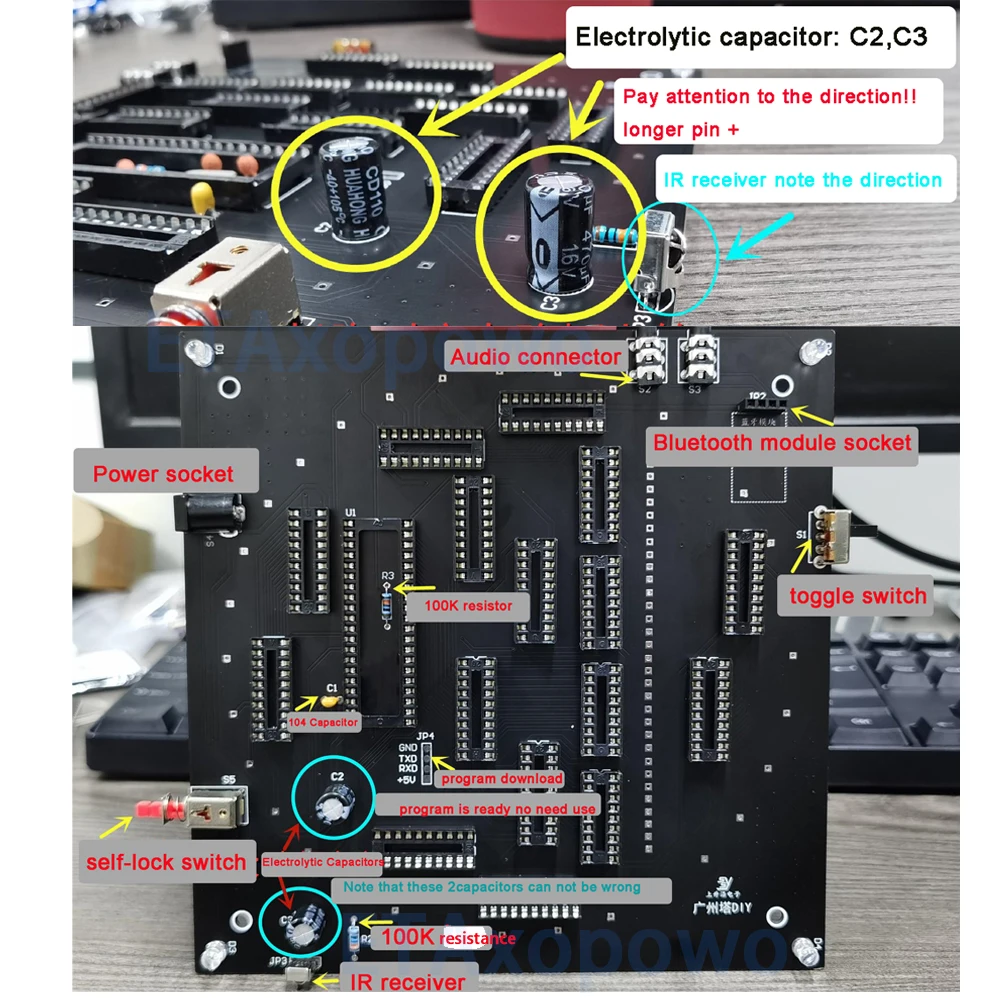 diy electronic kits 32 layers Canton tower Light Cube bluetooth audio music spectrume display(blueLEDs