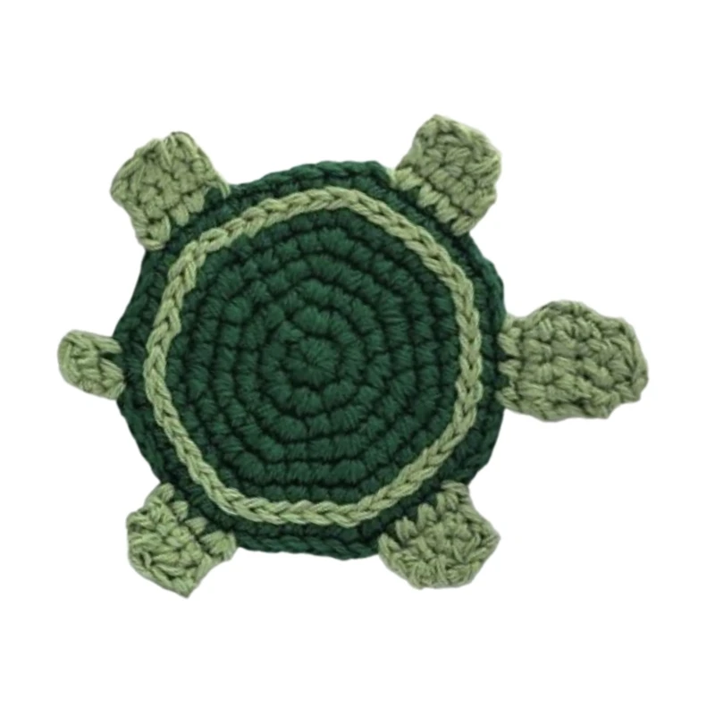 Posavasos para bebidas artesanal único, tapete para taza con forma tortuga/cordero, posavasos tejido a mano, tapete