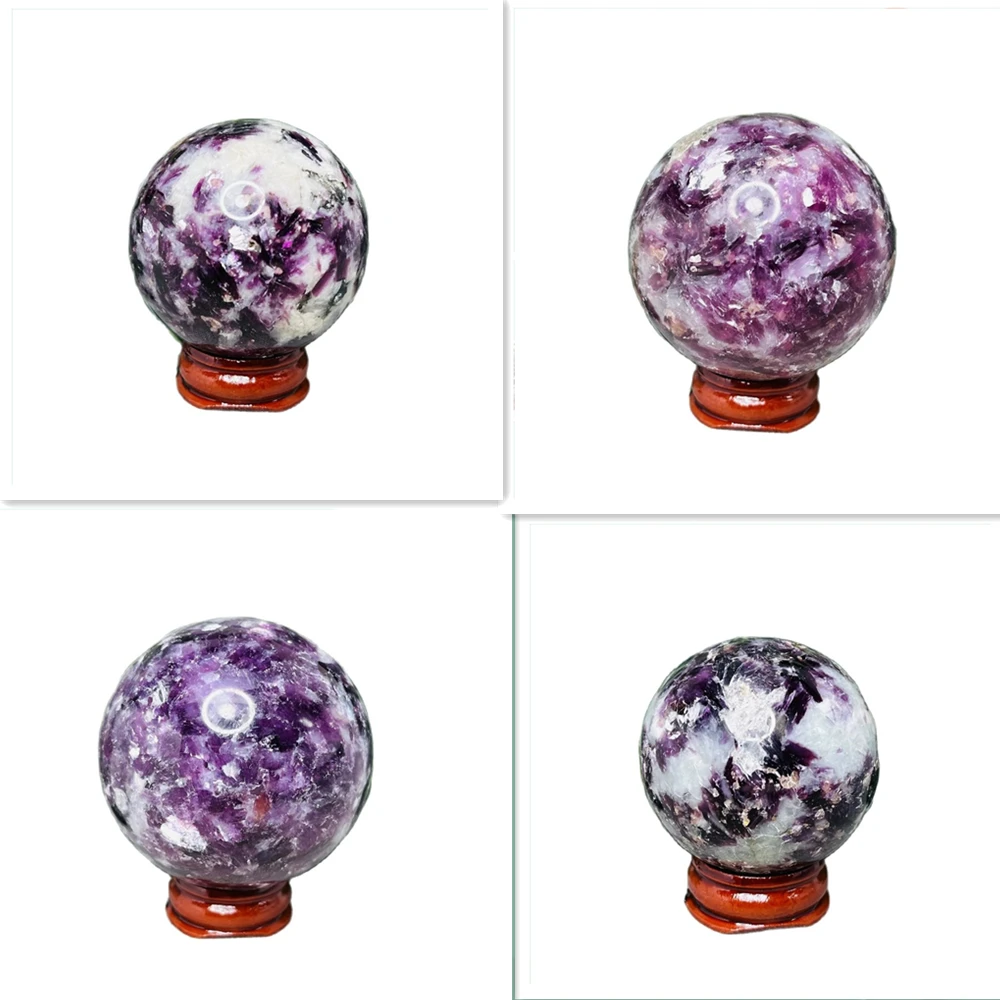 American Purple Mica Glitter Crystal Ball Home Room Decoration Feng Shui Decoration Witchcraft Altar Prayer Stone Healing