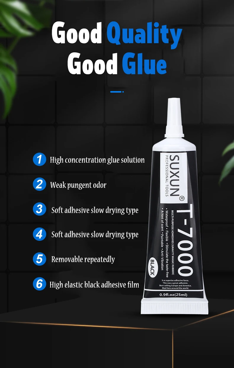T7000 Multifunktionskleber Schwarz Flüssigkeit DIY Handy-Bildschirmrahmen Epoxid-Dichtstoff Superkleber T-7000 Nagellack – Detail 3