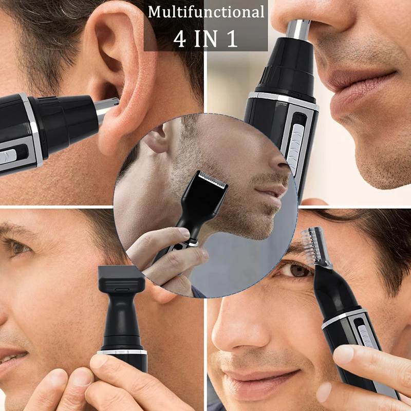 جهاز إزالة الشعر الكهربائي متعدد الوظائف 4 في 1 لكل من الرجال والنساء، جهاز الحلاقة، ماكينة تشذيب الوجه والحواجب