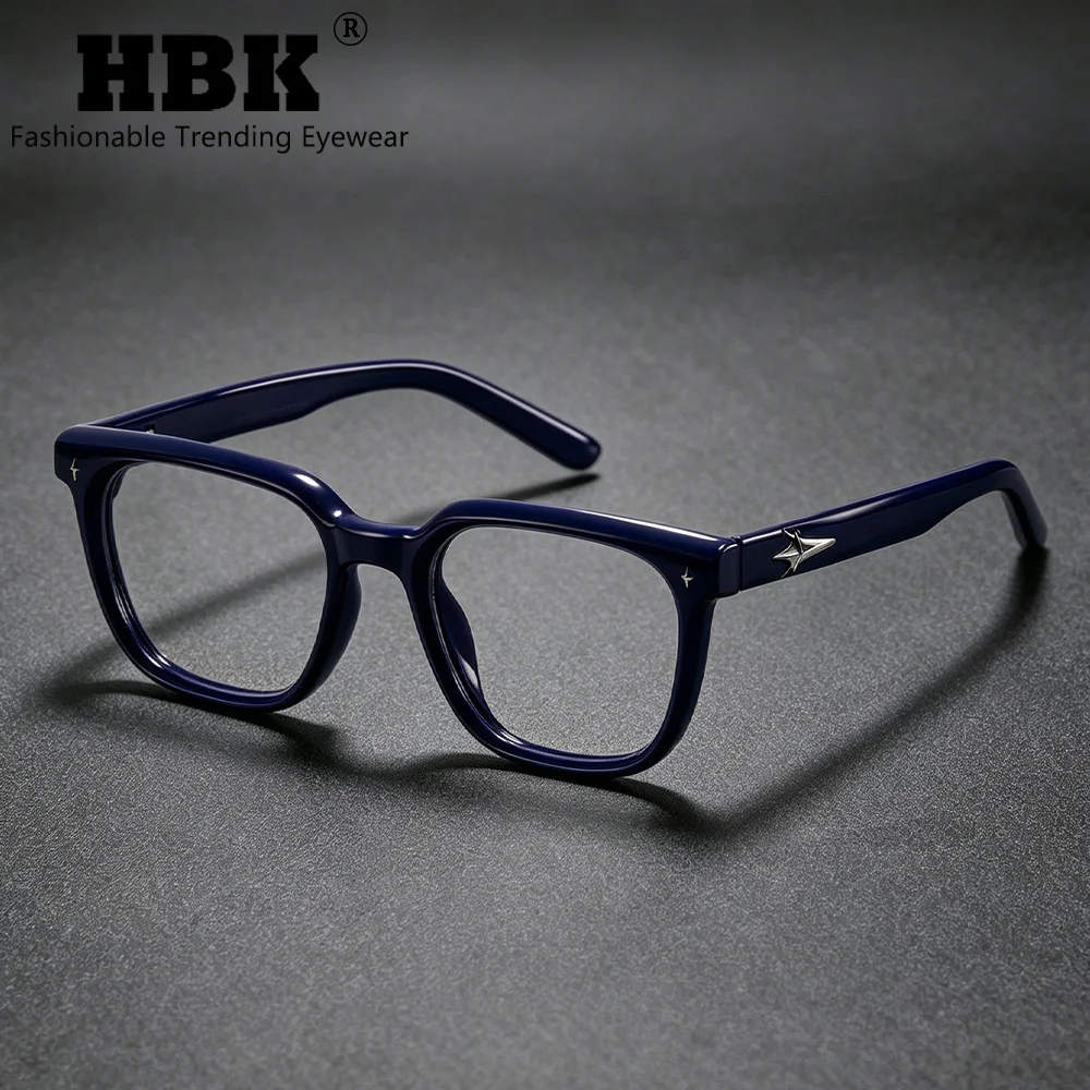 

HBK Vintage New Flat Light Glasses Men TR-90 Square Frames Eyewear Women Business Minimalist Fashion Transparent Lens