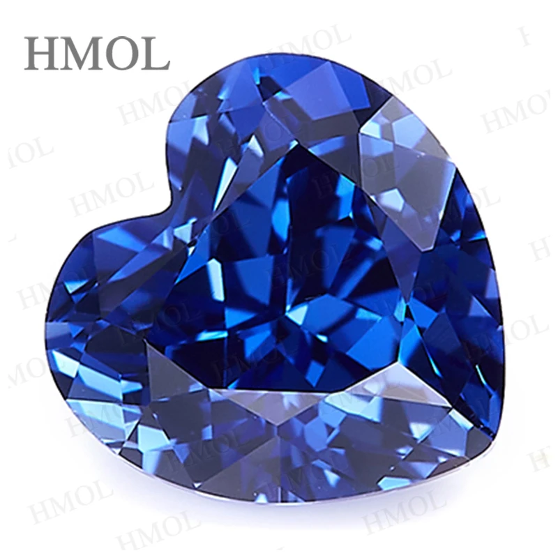 Lab Grown Sapphire Heart Shape Original Blue Color  Multiple Sizes Loose Stone AGL Certificate Beads Jewelry Making Wholesale