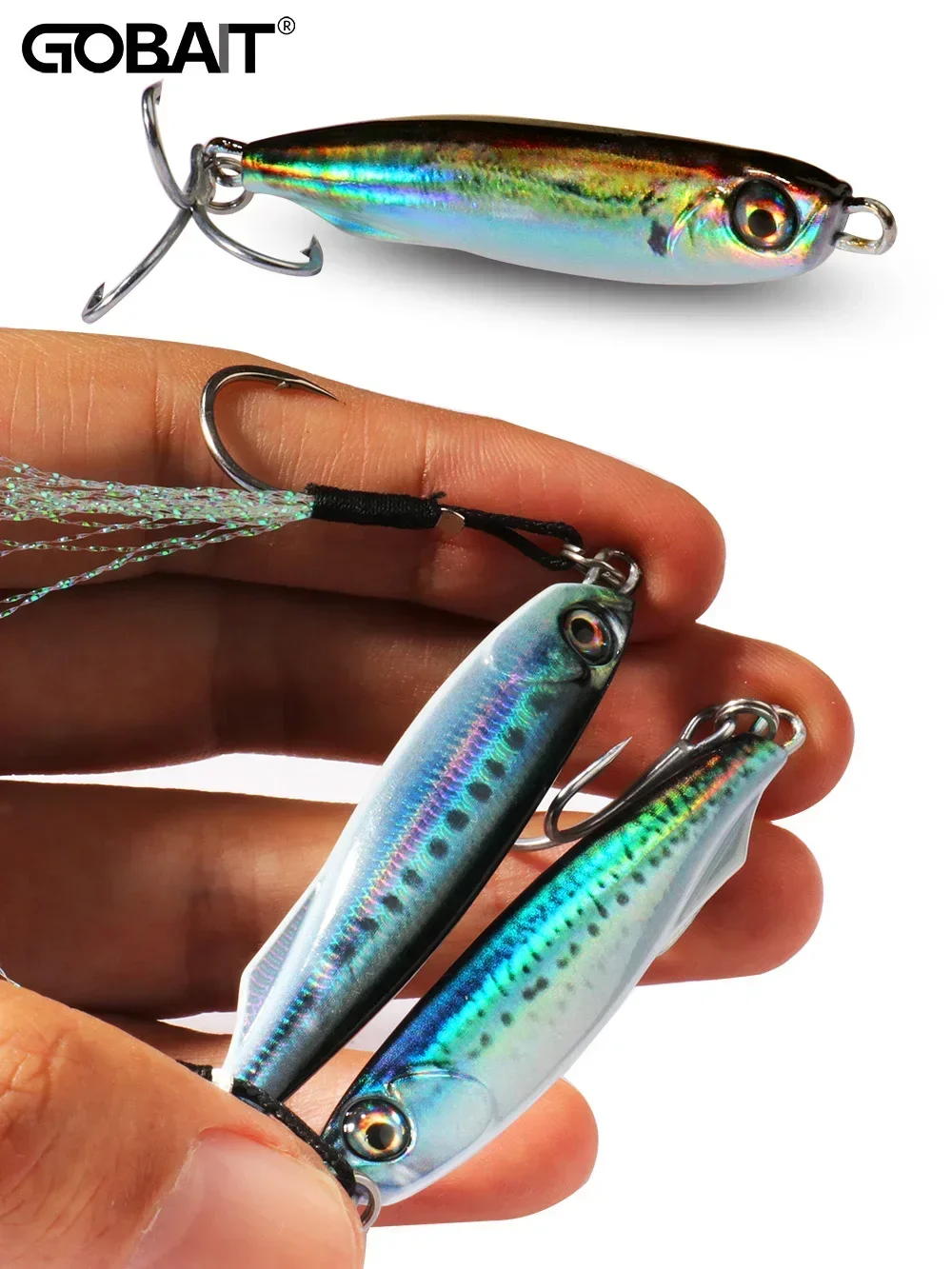 GOBAIT Metall-Jig-Köder, 10 g, 20 30 g, 40 g, Spinner-Löffel, 3D-Augenfarbe, Spinning-Angelgerät, Popper-Getriebe, Haken, Swimbait, Pesca-Köder – Detail 5