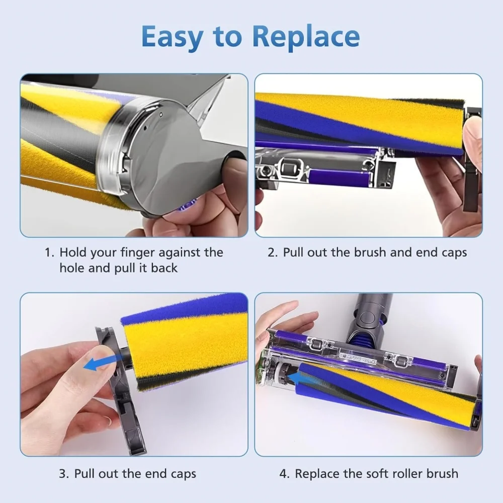 Replacement Brush Roller Accessory Compatible with Dyson V12 Slim V15 Slim Handheld Vacuum Cleaner Part Number 971634-01 view 6