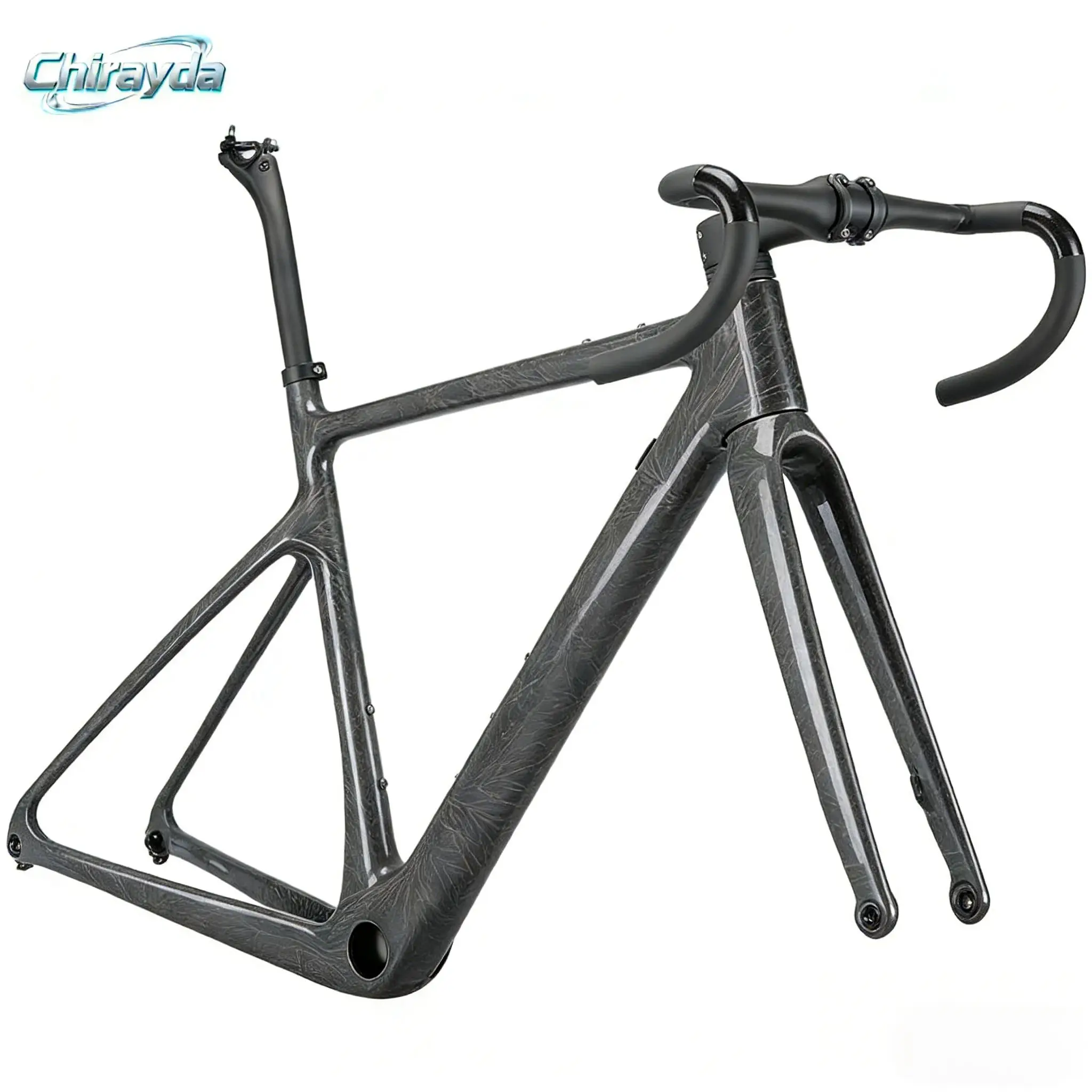 

Рама для гравийного велосипеда Chirayda NEW T1100 из карбона, дисковые тормоза, 700x40C, полностью скрытая проводка, легкий комплект рамы для шоссейного велосипеда