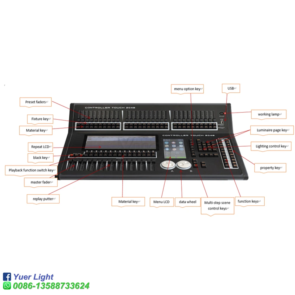 Controlador DMX Little Pearl R5, consola DMX, escáner táctil Tiger, guardado automático de datos para DJ, Disco, productos de iluminación de escenario