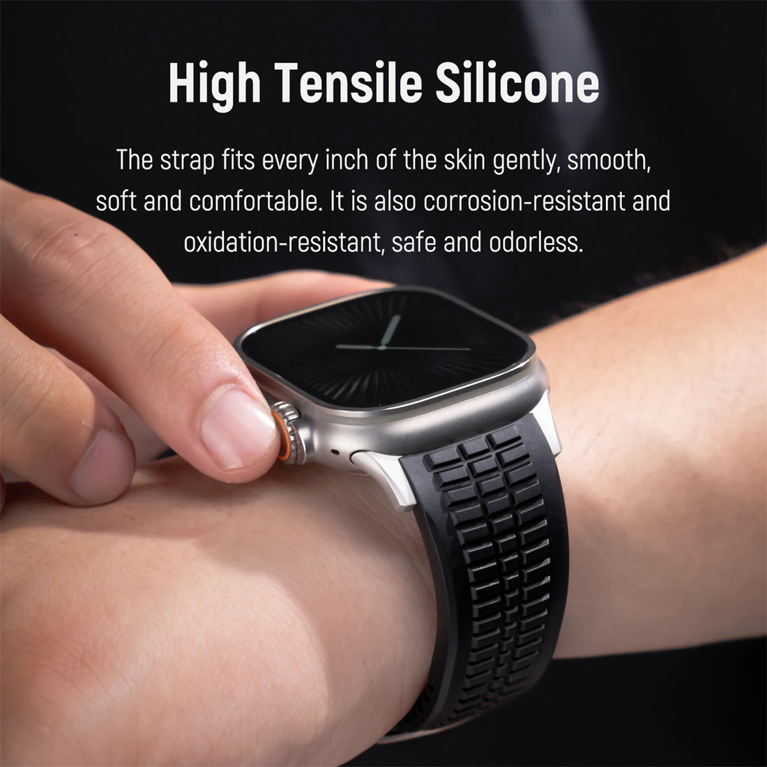 NEW Design Silicone Strap for Apple watch Ultra 2 49mm Stainless steel butterfly clasp 46mm 45mm 44mm iWatch serie 10 9 8 7 band