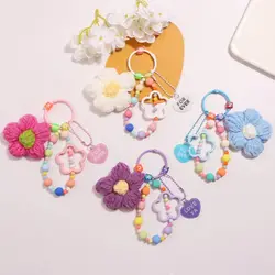 Accessories Handmade Keychain Pendant Attractive Colorful Acrylic Bag Decoration Five-petaled Flowers Color Keychain