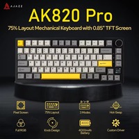 Ajazz AK820Pro Custom Keyboard Wireless Bluetooth Esports Gaming Keyboard 75％ Hot Swapping Gasket Structure Gaming Accessories