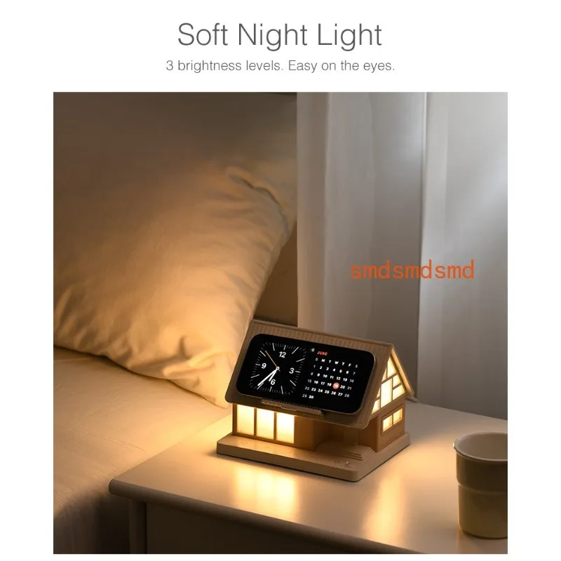Wireless Charging Phone Holder, Mini LED Night Light Bedroom Bedside Ambient Lamp