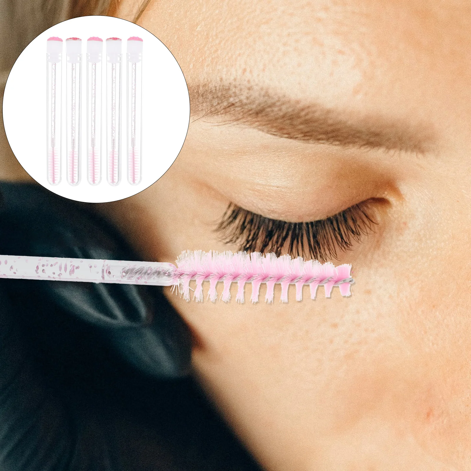 Confezione da 10 pezzi Pennello per ciglia con strass per donna Piccolo accessorio per strumento di trucco leggero e pulito per piegaciglia colorato