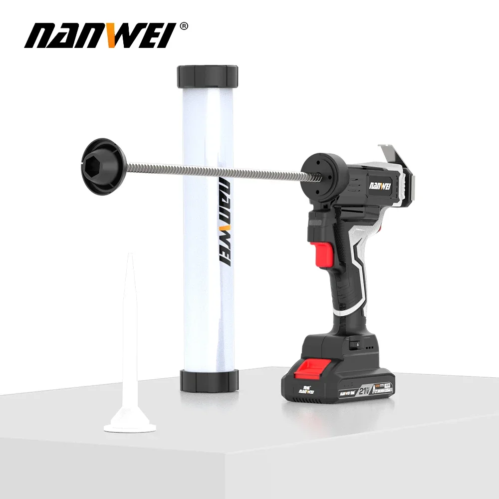 NANWEI 21V Electric Glass Glue -Gun Caulking Machine Variable Speed for Beauty Floor Balcony Window Power Guns