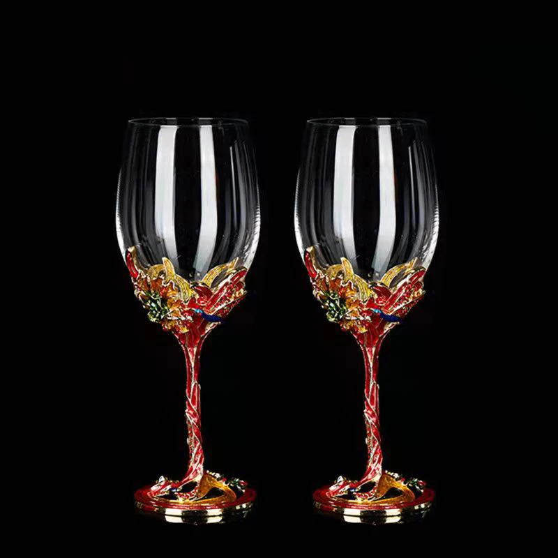 Creative Enamel Crystal Goblet Drinking Glasses Glass Cups for Wine Glass Set Wineglass Champagne Cup Vintage Luxury Whiskey Bar