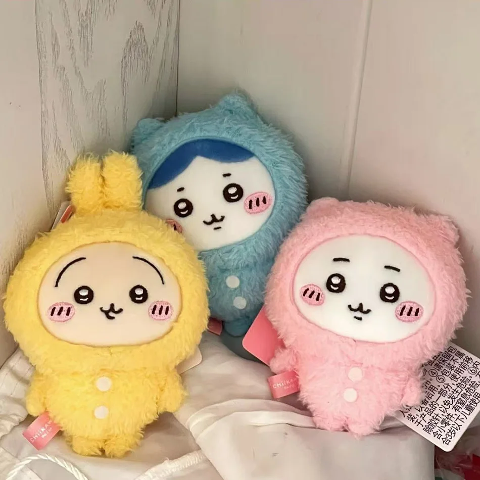 nime Figures jiyi Cartoon Cute Plush Keychain Figures Hachiware Usachi Small Feet Pendant Self Deprecating Bear Doll Gift