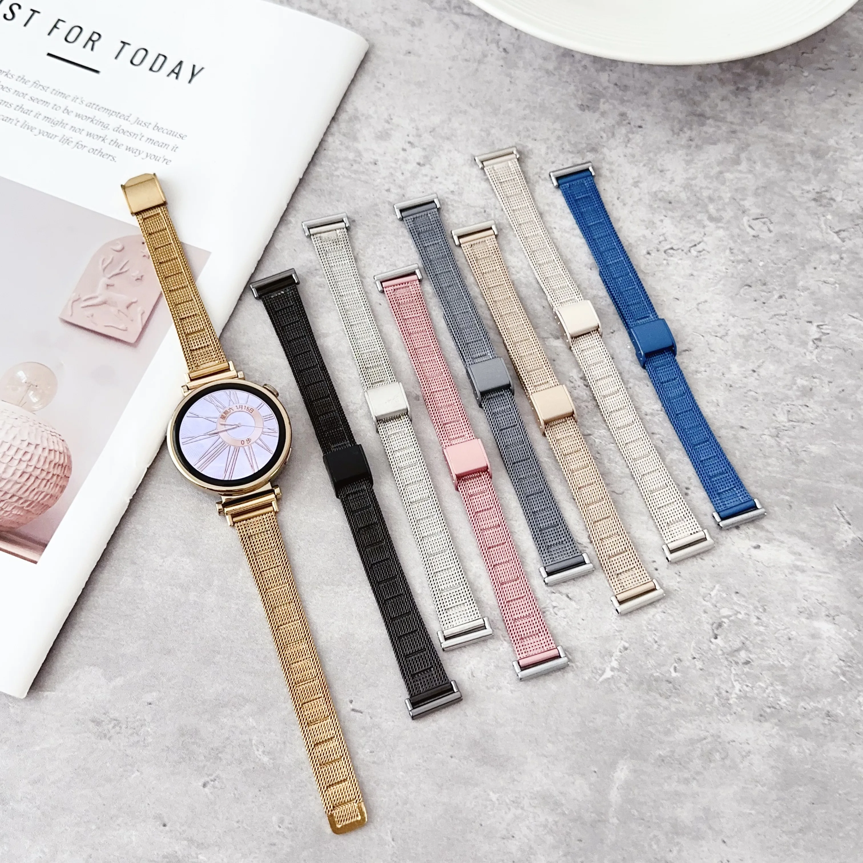 18 mm 20 mm 22 mm Wyszczuplający pasek ze sprzączką ze stali nierdzewnej do zegarka Huawei Watch GT4 5 41 mm 46 mm Smartwatch dla kobiet dziewczyna dama