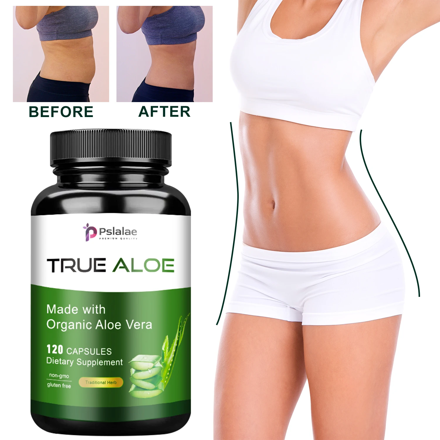 

True Aloe Capsules - Supports Skin, Heart and Joint Health, Balances Stomach Acid Levels, Promotes Digestion and GI Comfort
