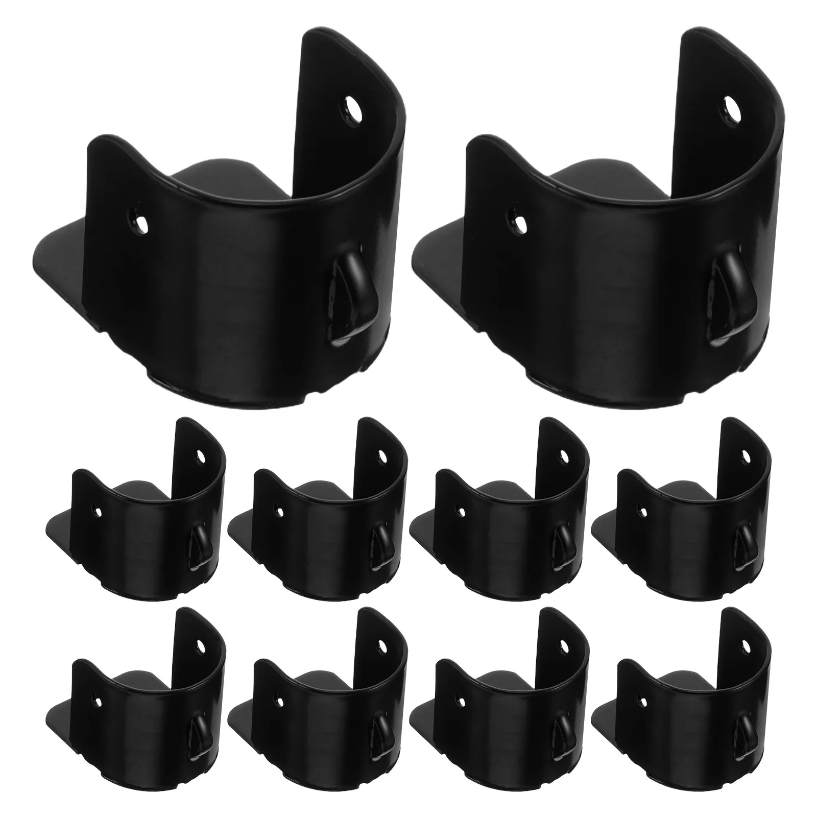10Pcs Curtain Rod Flange Sockets Iron Metal Brackets Secure Mounting for Closet Rods Wardrobe Pole Support Drapery Rod Ceiling