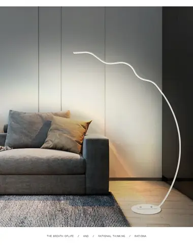 Designer Led Remote Control Standing Light New Modern Wavy Floor Lamp for Living Room Bedroom Study Decor Lighting