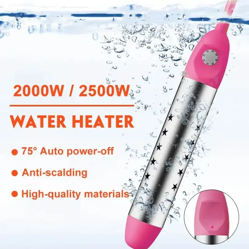 2000/2500W Water Heater Electric Immersion Element Floating Boiler Auto Power-off Water Heating Heaters for Bath Tub Pool 220V