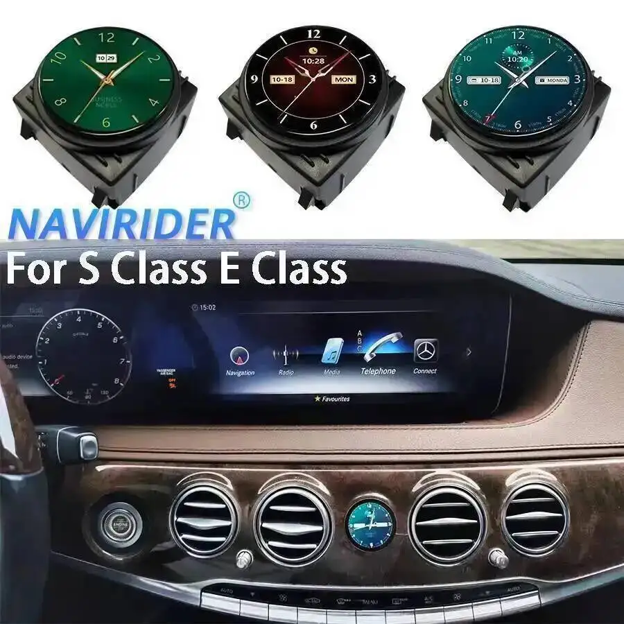 For Mercedes Benz C Class CLS W205 S Class E Class LCD Car Interior Central New Stopwatch Smart Clock Compass Electronic Meter