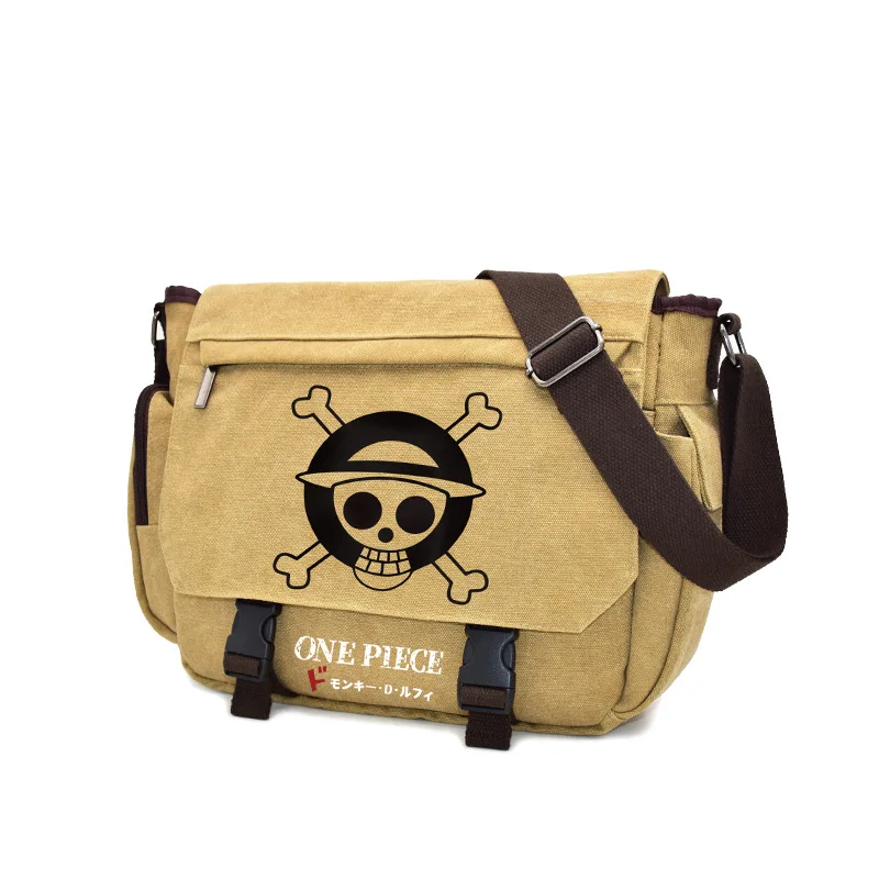 Cartoon Anime Luffy 5 Gear Crossbody Bag Vontage Canvas Large Capacity Tote Bag For Men Women Printed Luffy Nika Shopping Bag