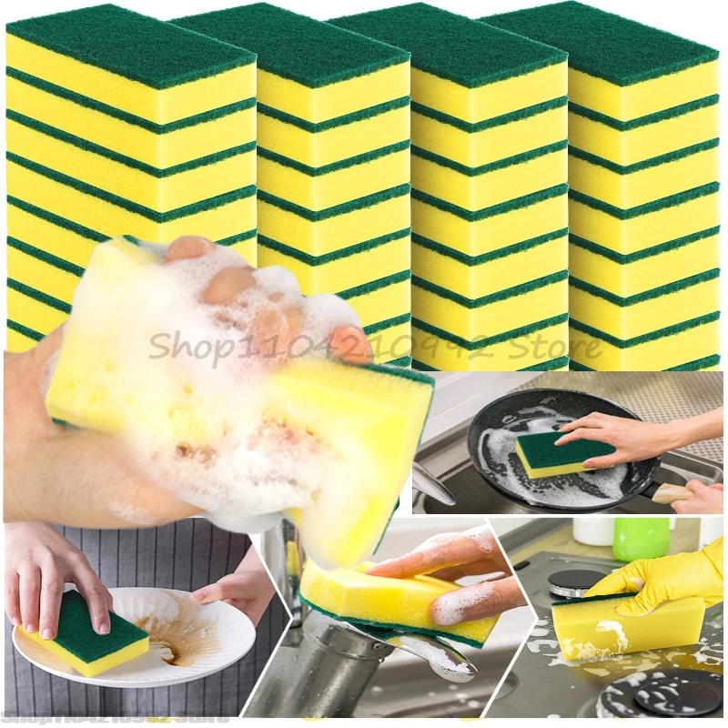 Esponja de Limpeza Multiuso Durável, Almofada de Limpeza Dupla Face, Perfeita para Uso na Cozinha e Doméstico, Esponja para Lavar Louça
