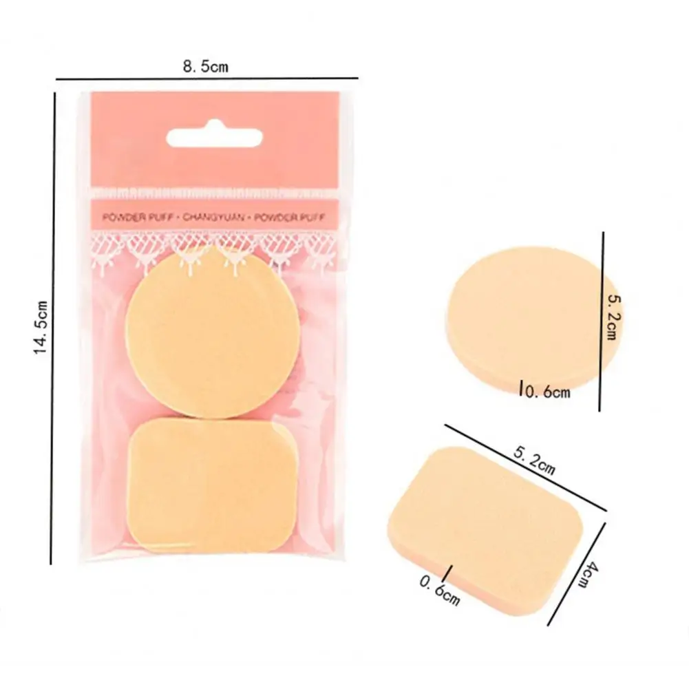 2Pcs/Set Powder Puffs Soft Wet Dry Dual Use Sponge Cosmetic Puff Beauty Tool Round Square Mini Makeup Puff