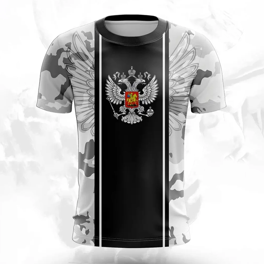 Russiant Shirt für Männer Mode Russland National flagge Druck muster Kurzarm übergroße T-Shirt Freizeit O-Neck T-Shirt Streetwear