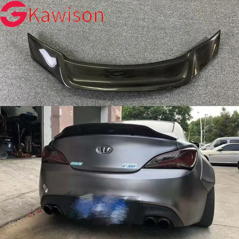 for Hyundai Genesis Coupe spoiler 2009 10 11 12 year glossy carbon fiber/FRP rear wing R style spoiler accessories