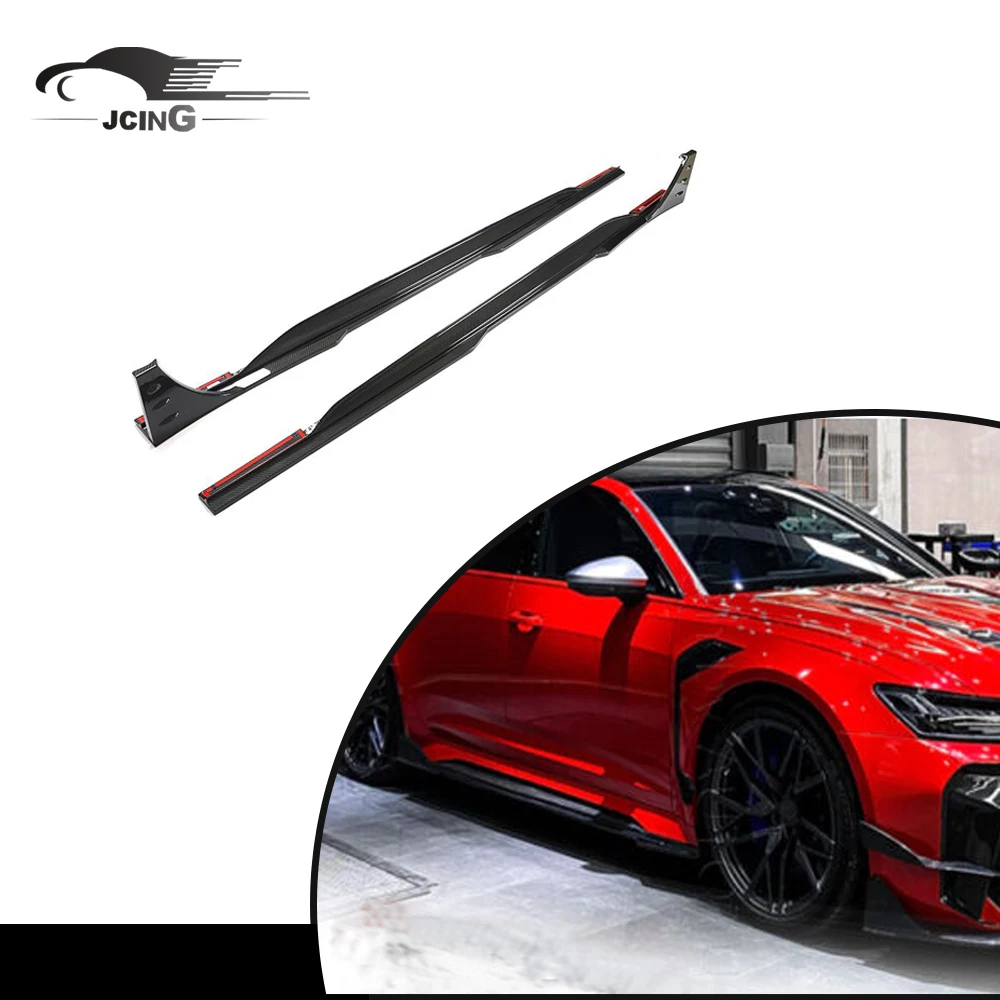 

Aero Body Kit Dry Carbon Fiber Side Skirt Extension Splitter For Audi RS6 C8 Avant Wagon 2019 - 2021