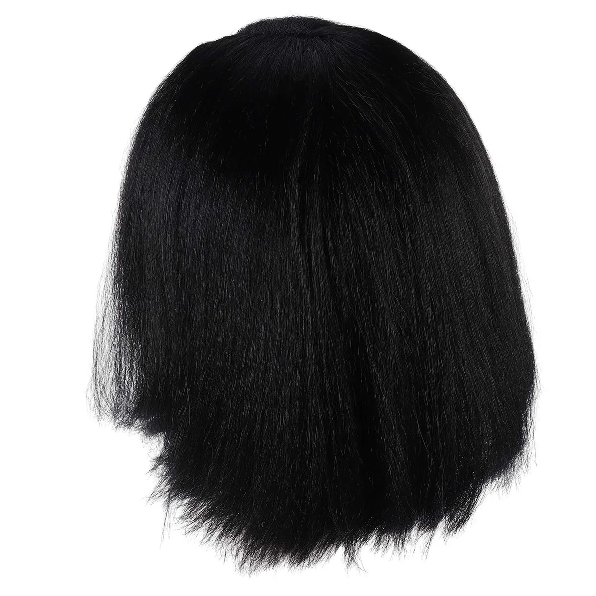 ABGN 12-Zoll-Perücken-Set mit Mittelscheitel, schwarzes Perücken-Set, afrikanisches kurzes Haar, weiche europäische amerikanische Chemiefaser-Perücke