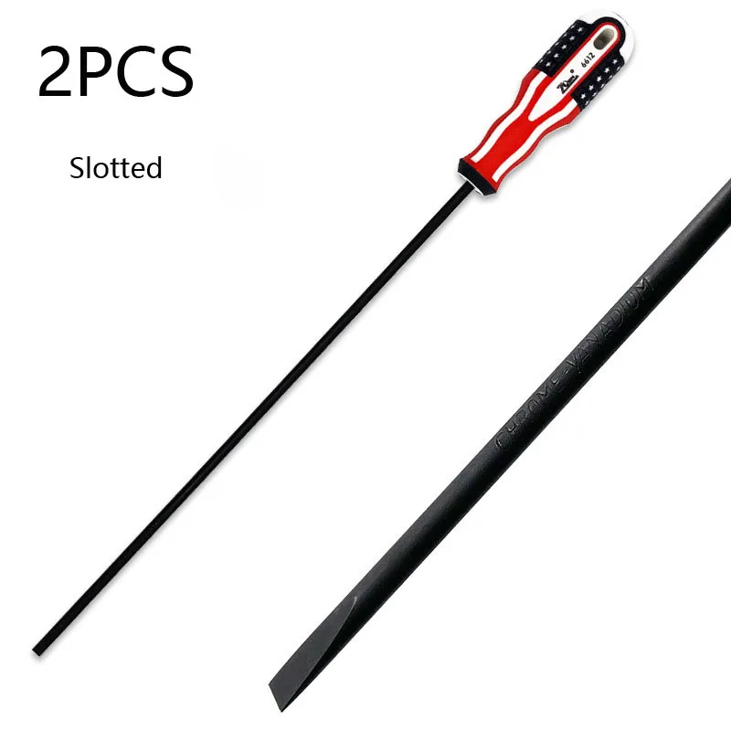 Overlength Magnetic Screwdriver 5 mm Round Rod 400mm Lengthen Screw Driver CRV Phosphating Black Sewing Machine Service Tool