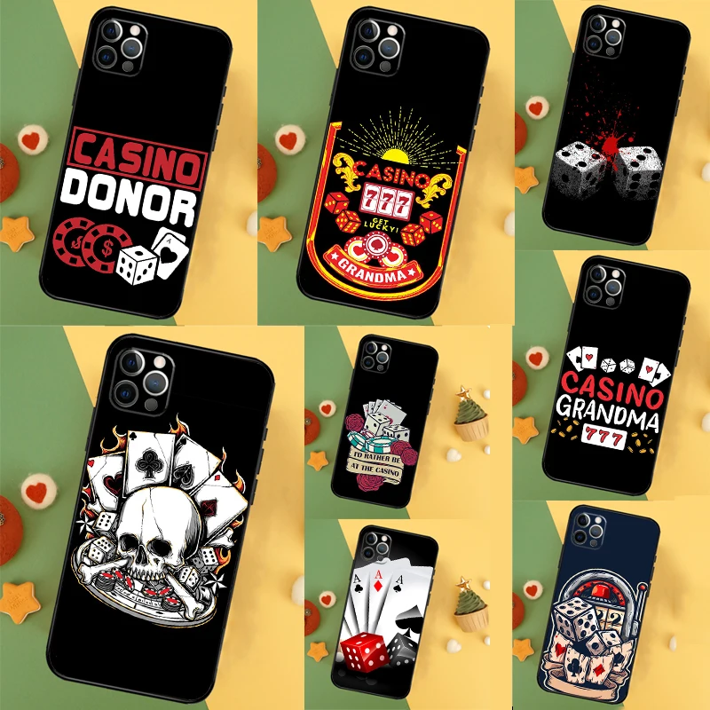 Casino Gambling Cover For iPhone 16 15 14 13 12 11 Pro Max Plus Mini 7 8 X XS Max XR Phone Case