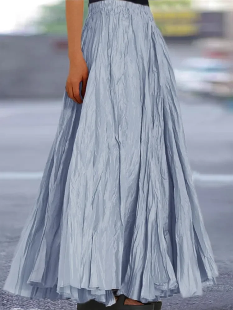 2024 Wiosna Lato Nowe Spódnice w jednolitym kolorze Moda damska Prosty styl Fałdy Luźna spódnica w kształcie litery A Modna odzież damska Streetwear