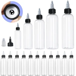 Botellas Vacías de plástico PET con tapa giratoria, botellas exprimibles para manualidades, tinta artística, aceites de jabón líquido, 5 piezas, 30/60/100/120ml