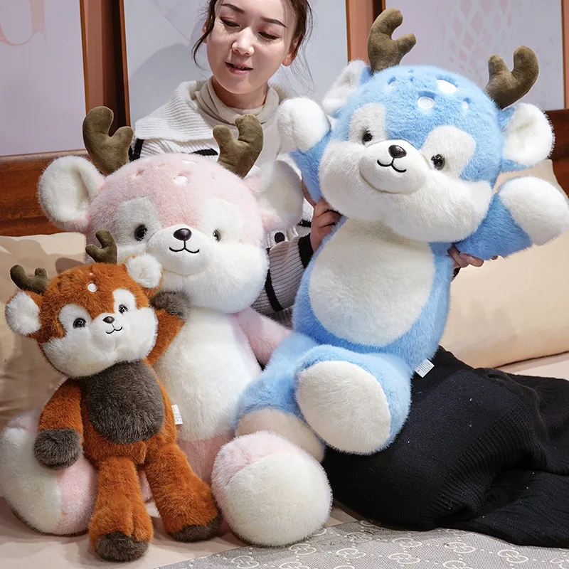 Peluche Cervo Sika Carino con Gambe Lunghe 45-80cm, Morbido Giocattolo di Peluche per Dormire, Decorazione Camera da Letto, Regalo di Compleanno per Bambine