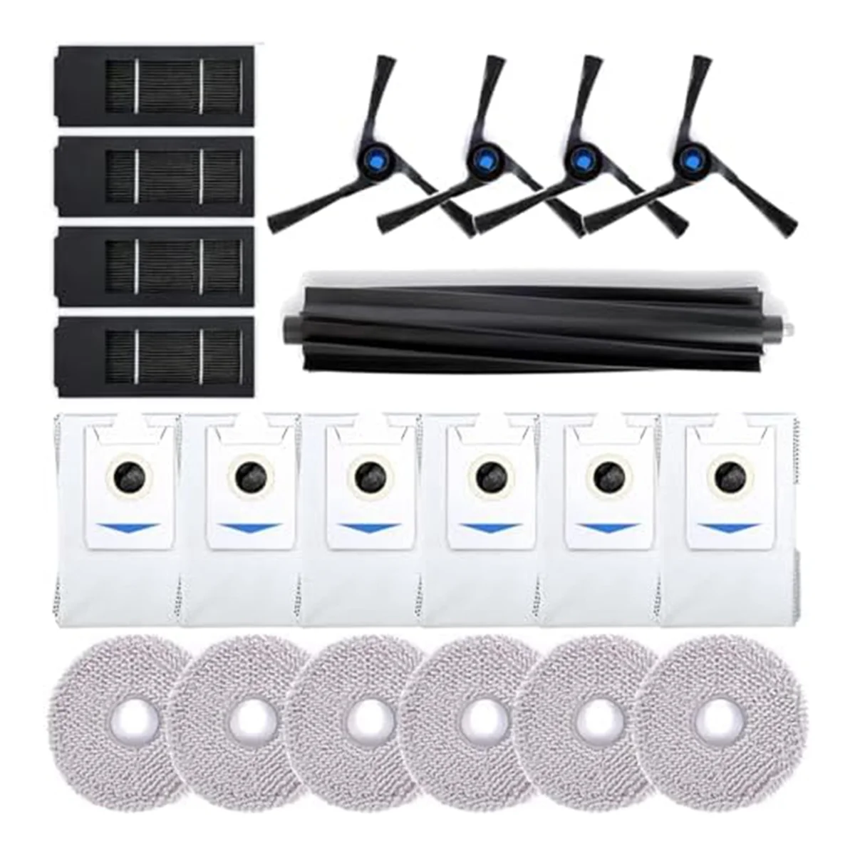 Accessory Set Compatible for Ecovacs Deebot X2 Omni Replacement Parts Main Brush, Side Brushes, Filters, Mops, Dust Bags