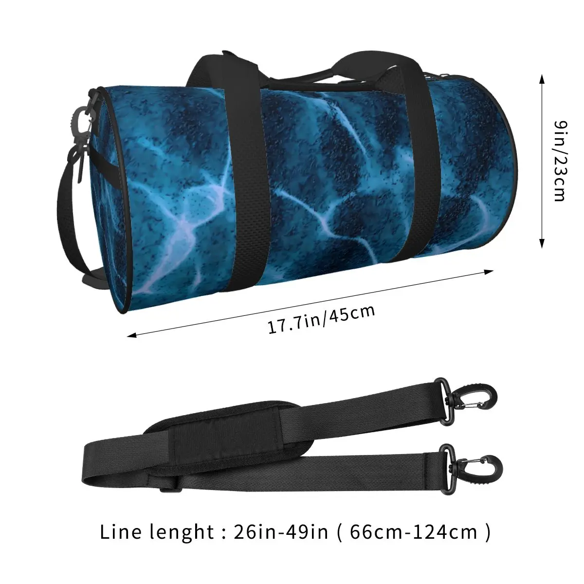 Saco de ginásio de água rasa cristalino mar viagem treinamento sacos esportivos das mulheres dos homens design acessórios de ginásio saco de fitness oxford bolsas