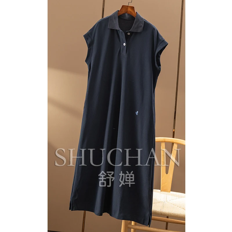 カジュアルパールコットンポロカラーバッグローテータースリーブ Tシャツドレス新しい女性 66A2 Vestidos Femininos Frete Grátis