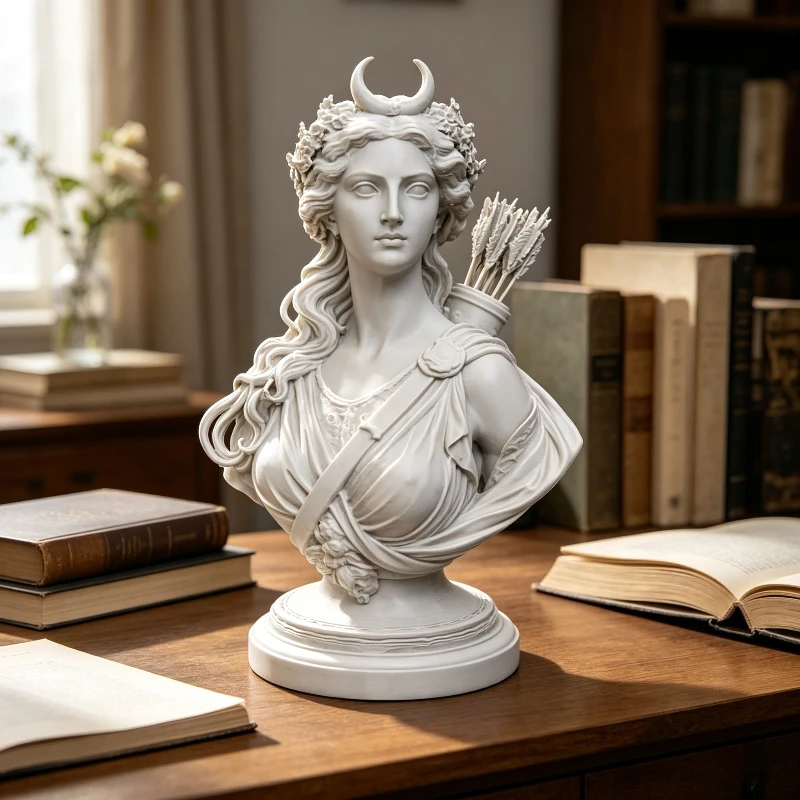Young Artemis Bust, Greek Goddess Sculpture, Minimalist Art Decor, Elegant Home & Office Ornament, Creative Gift