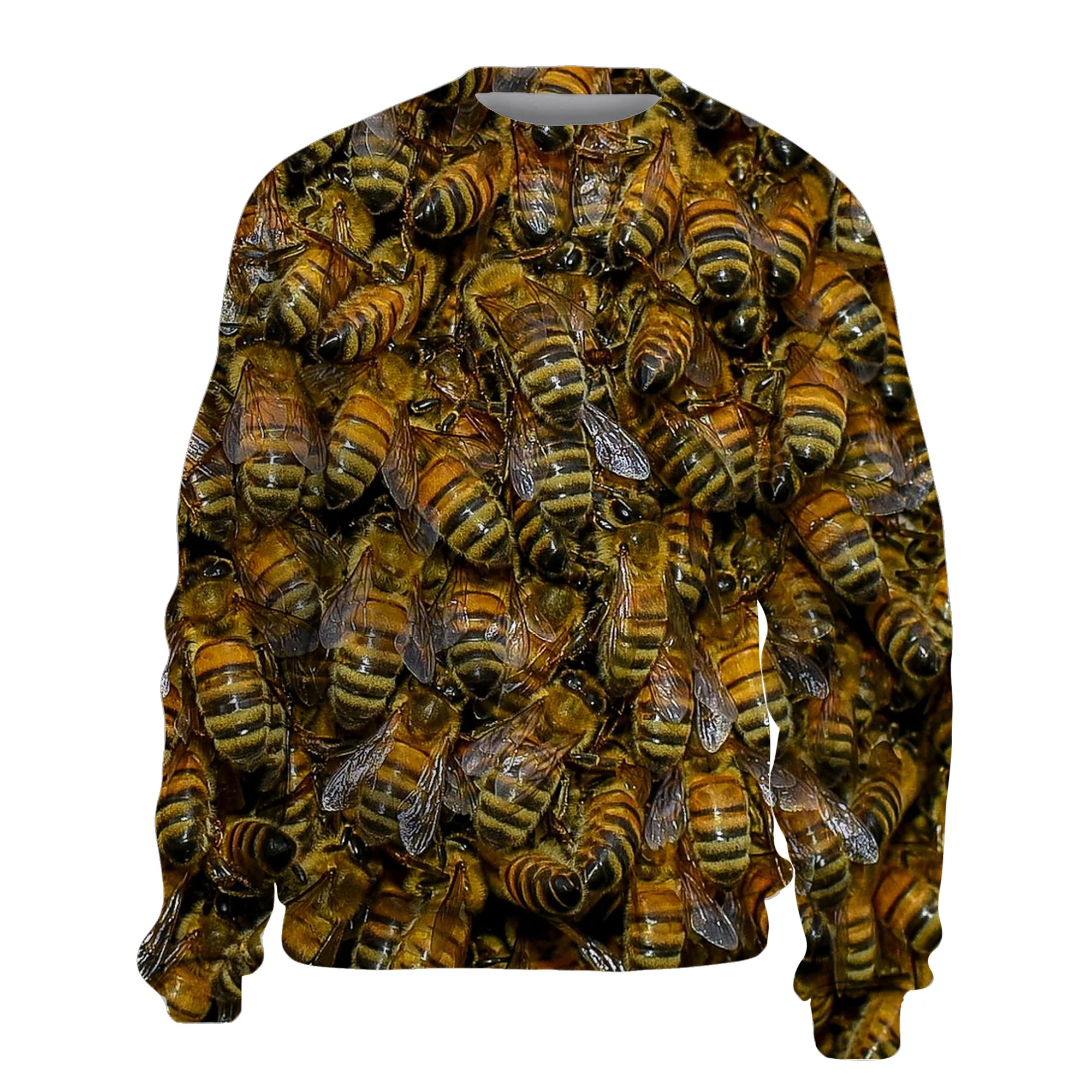 Shipping Y2k Hoodie Men Bee Kpop Pattern Men's Winter Sweater Animal Fleece Jackets Korean Fashion Sweatshirt Harajuku Pullover